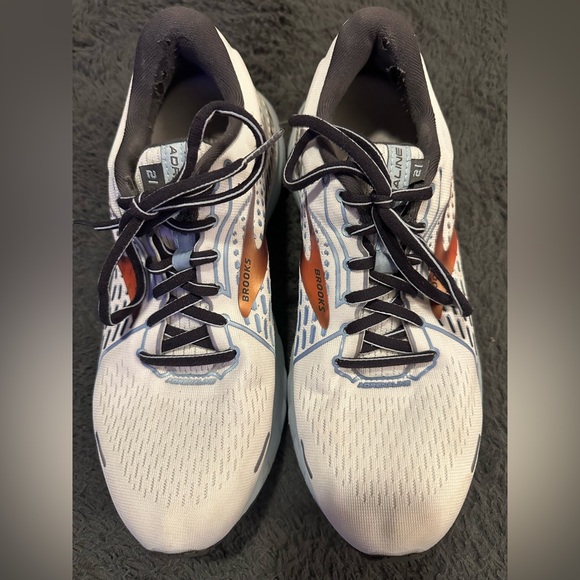 Brooks Women's Adrenaline GTS 21 running shoes White/Alloy/Light Blue Size 10 - Picture 1 of 14